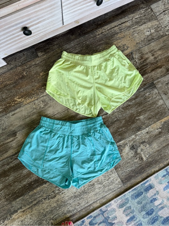 lululemon athletica Pants - Lululemon blue green hottie hot running shorts - 8